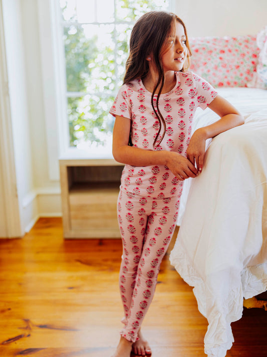 Cloud Fitted Ruffled Pajamas - Pink Nostalgia