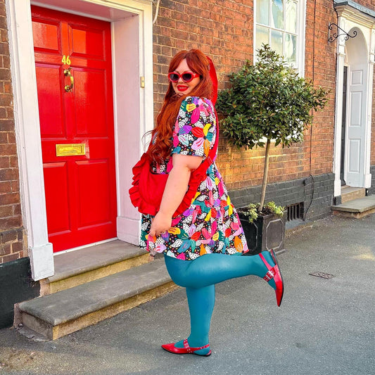Semi-Opaque 50 Den Tights - Petrol Blue