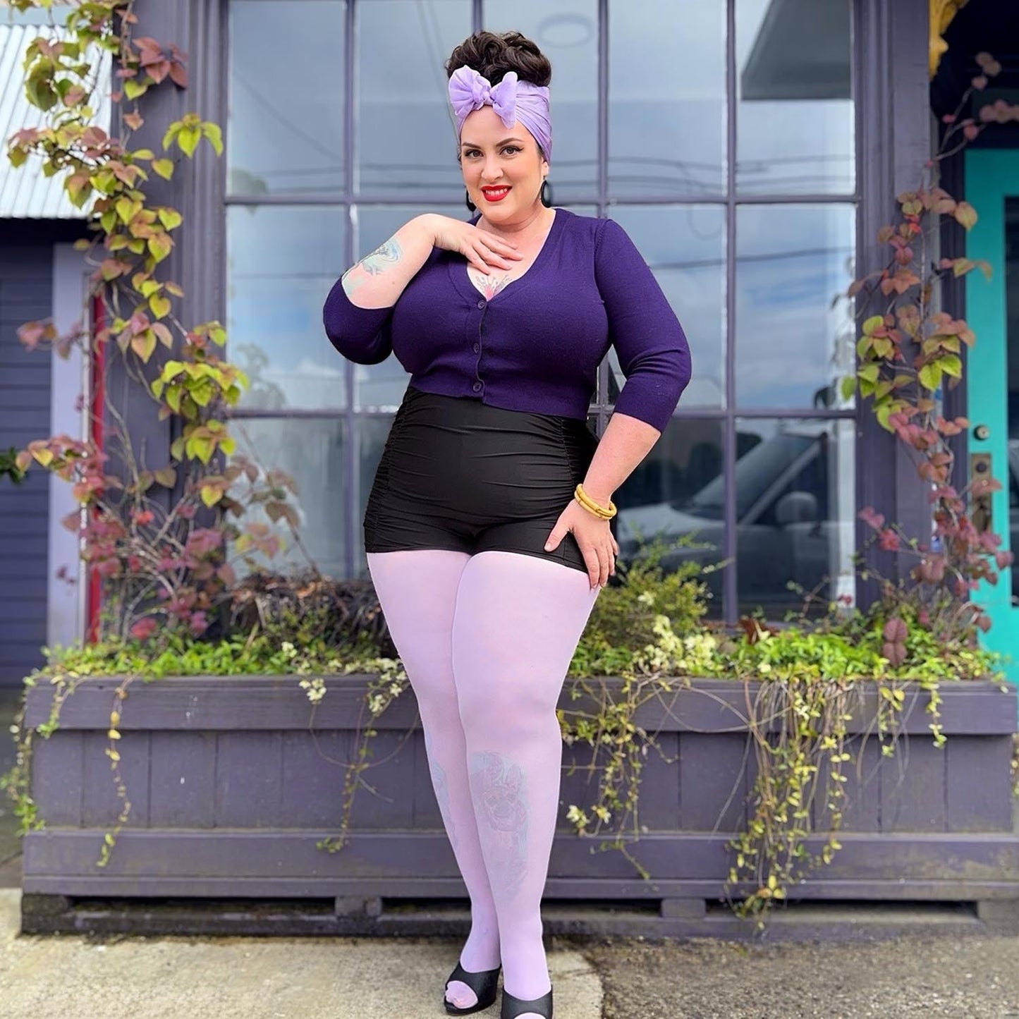 Semi-Opaque 50 Den Tights - Wisteria